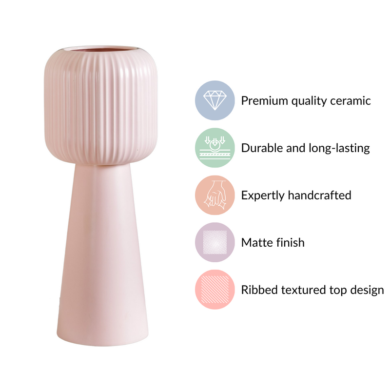 Scandi Pedestal Floor Vase Pink