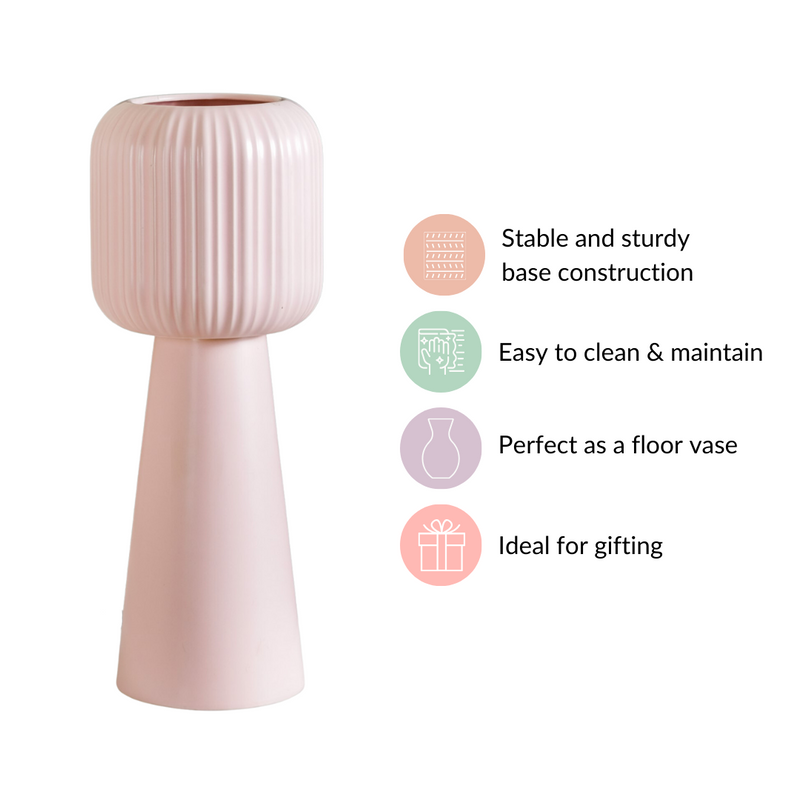 Scandi Pedestal Floor Vase Pink
