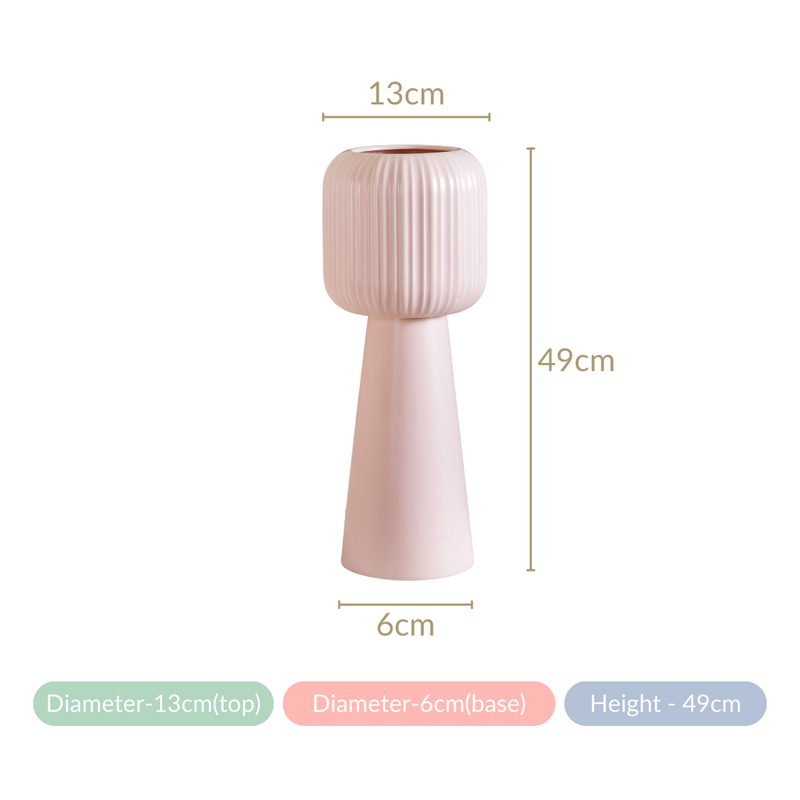 Scandi Pedestal Floor Vase Pink
