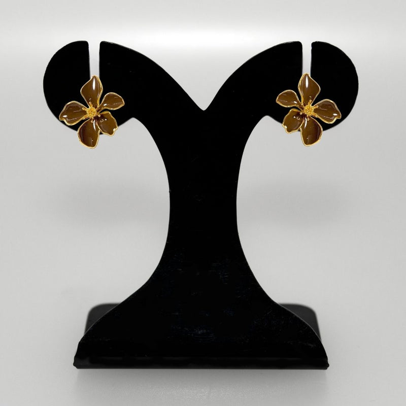 Flora Studs Brown
