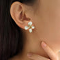 Flora Twist Stud Earrings White