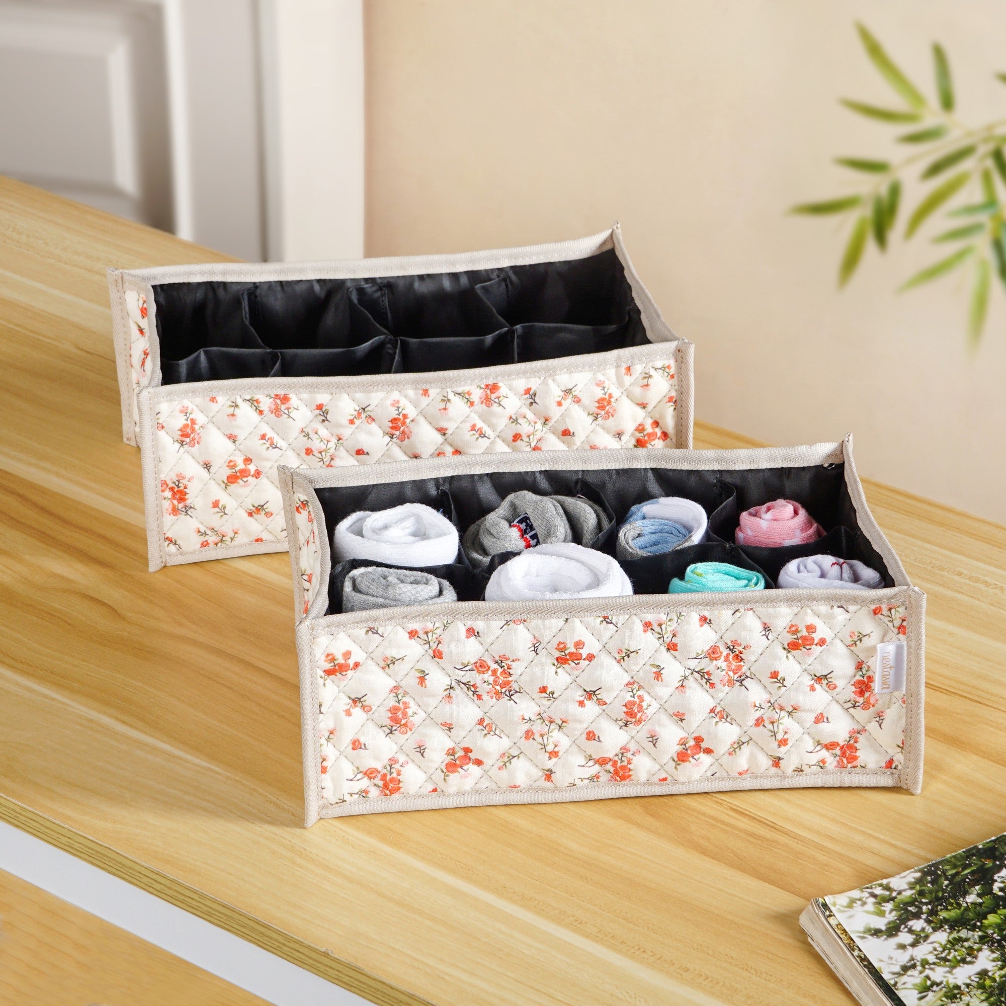 FloraFold Wardrobe Organizer Set Of 2 Coral