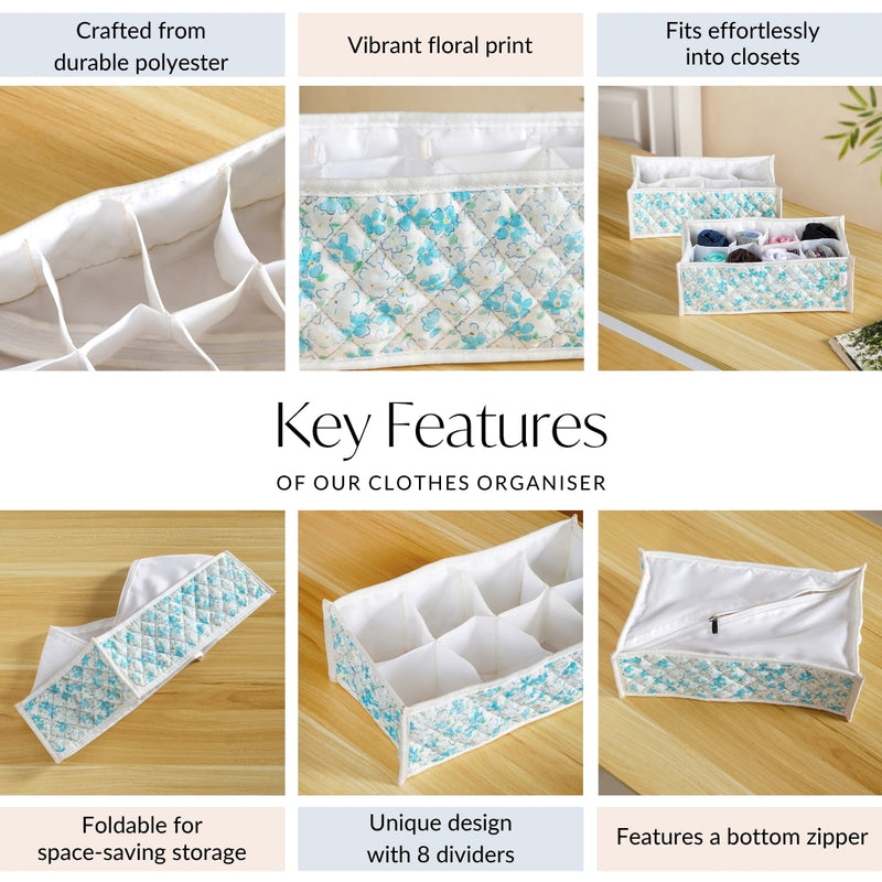 FloraFold Wardrobe Organizer Set Of 2 In Blue