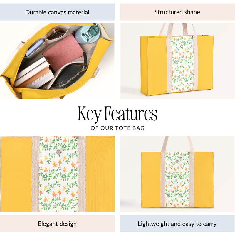 Floracore Canvas Tote Bag Yellow