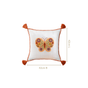 Floral Butterfly Embroidered Cotton Cushion Cover 42x42cm