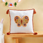 Floral Butterfly Embroidered Cotton Cushion Cover 42x42cm