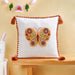 Floral Butterfly Embroidered Cotton Cushion Cover 42x42cm