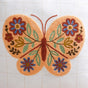 Floral Butterfly Embroidered Cotton Cushion Cover 42x42cm