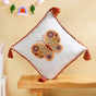 Floral Butterfly Embroidered Cotton Cushion Cover 42x42cm