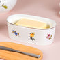 Floral Ceramic Butter Dish With Lid And Knife