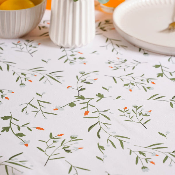 Arancia 8 Seater Floral Cotton Table Cover 274x152cm