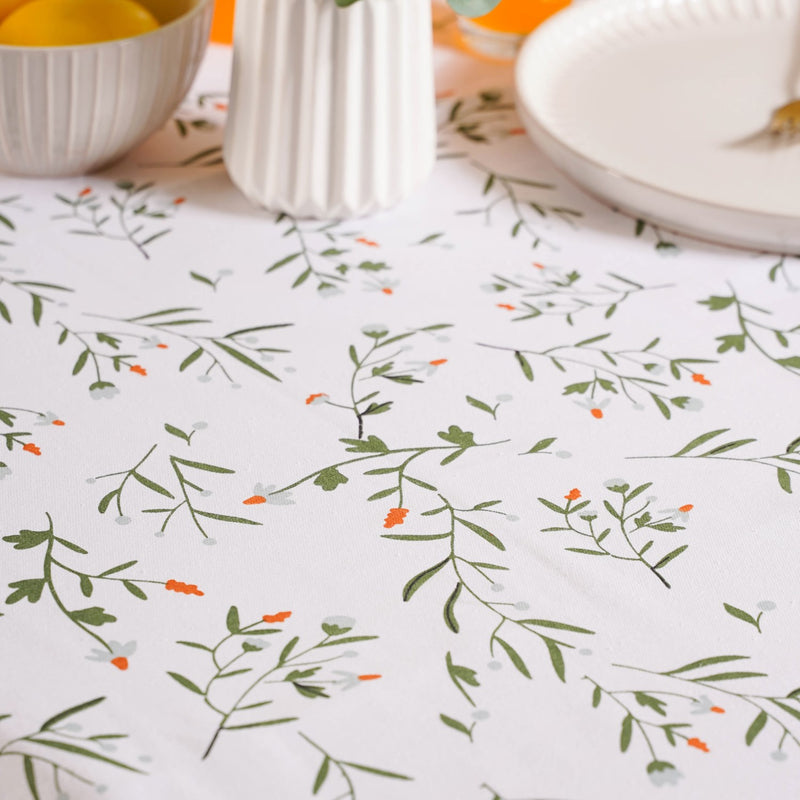 Floral Cotton Table Cover For 8 Seater