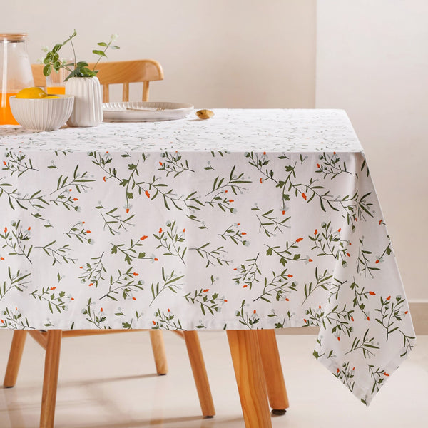 Floral Cotton Table Cover For 8 Seater
