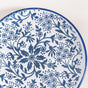 Floral Design Ceramic Dessert Plates Set Of 4 White Blue 15cm