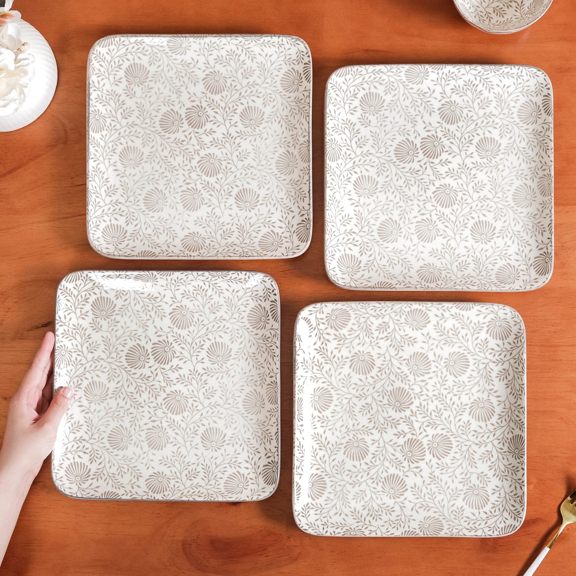 Floral Fiesta Square Dinner Plates Set Of 4 10x10 Inch Online
