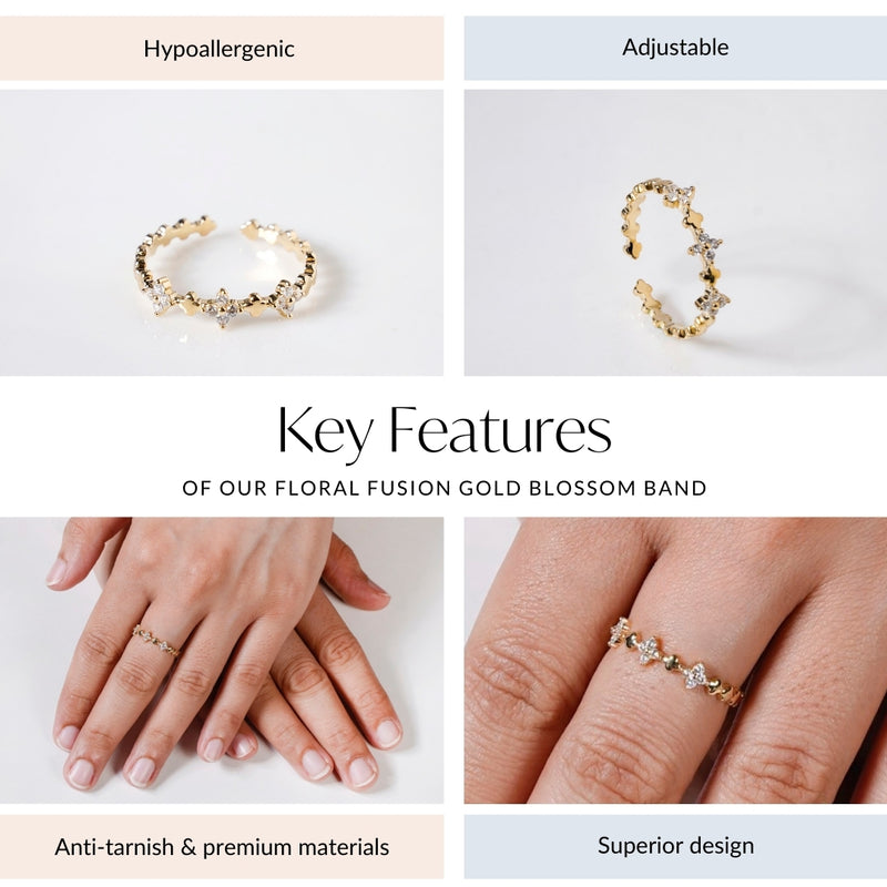 Floral Fusion Gold Blossom Band