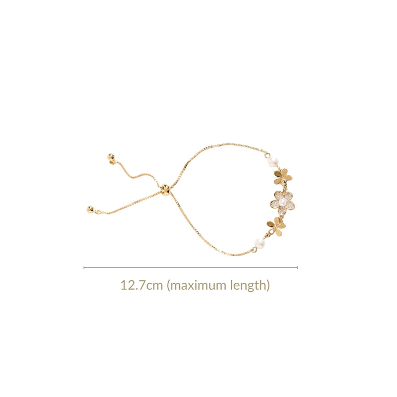 Floral Grace Gold Chain Bracelet