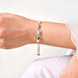 Floral Grace Silver Chain Bracelet