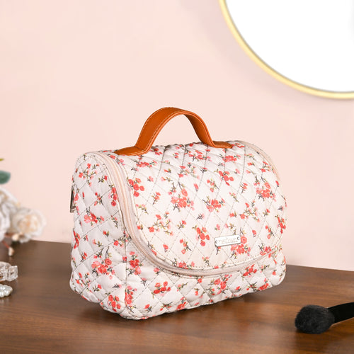 Floral Hangable Travel Organiser And Make Up Bag