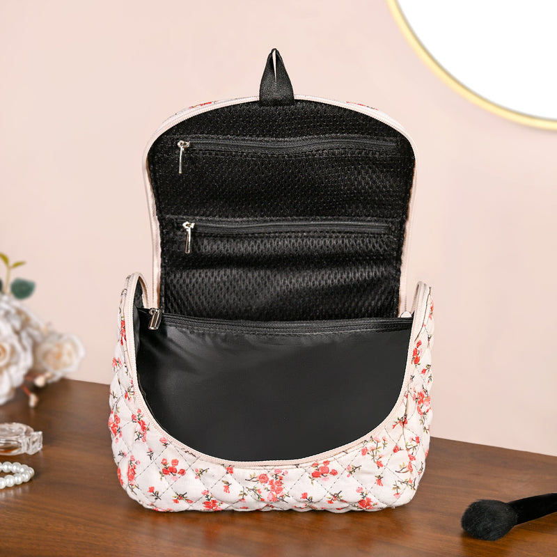 Floral Hangable Travel Organiser And Make Up Bag