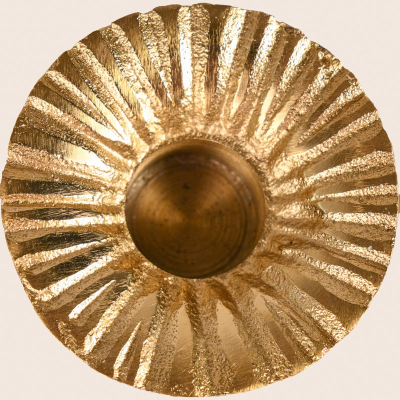 Floral Pillar Aluminium Tealight Candle Holder Set Of 2