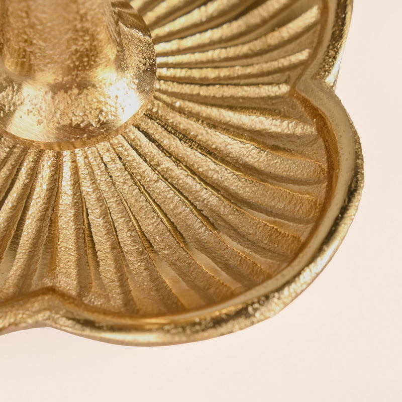 Floral Pillar Aluminium Tealight Candle Holder Set Of 2