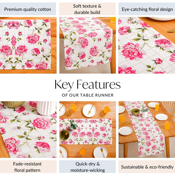 Floral Rouge Luxe 8 Seater Table Runner 265x36cm