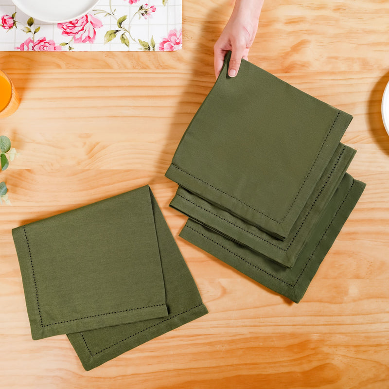 Floral Rouge Luxe Table Napkin Olive Green Set Of 4
