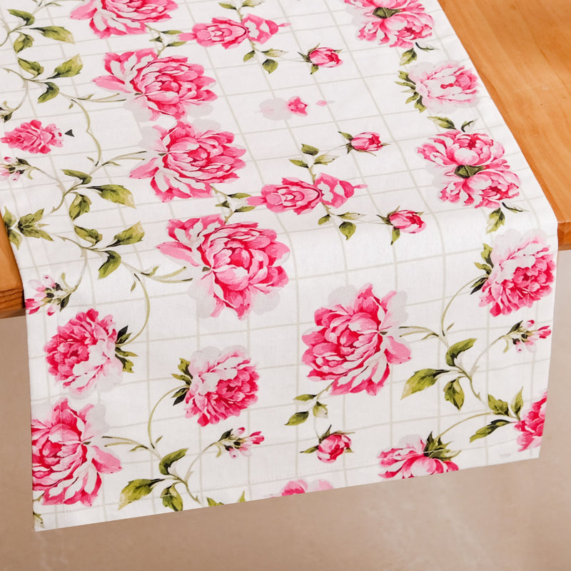 Floral Rouge Pure Cotton 6 Seater Table Runner 186x37cm