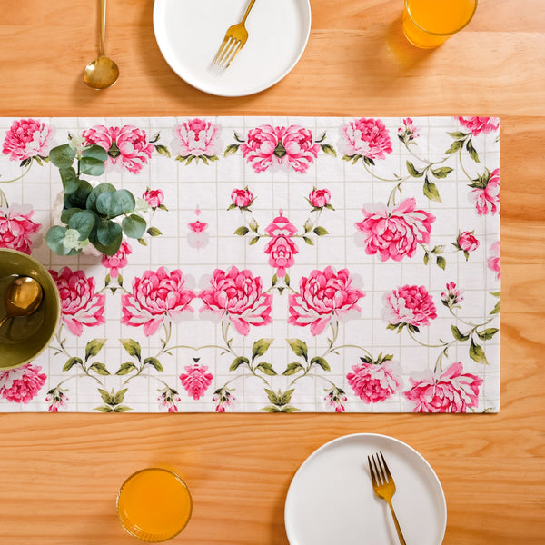 Floral Rouge Pure Cotton 6 Seater Table Runner 186x37cm