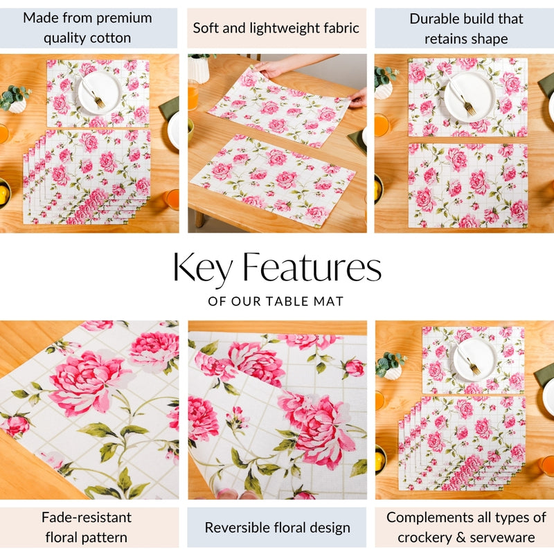 Floral Rouge Pure Cotton Table Mat Set Of 6