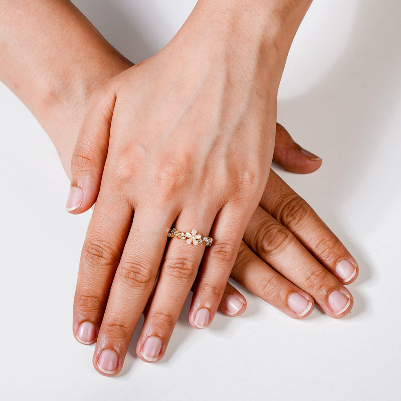 Floral Symphony Gold Statement Ring