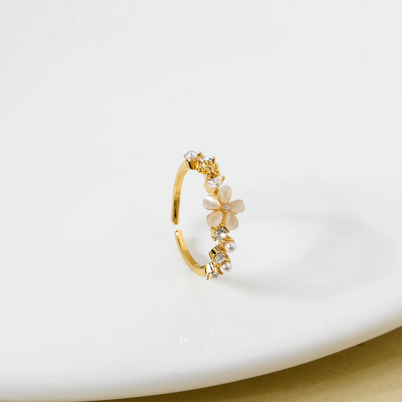 Floral Symphony Gold Statement Ring