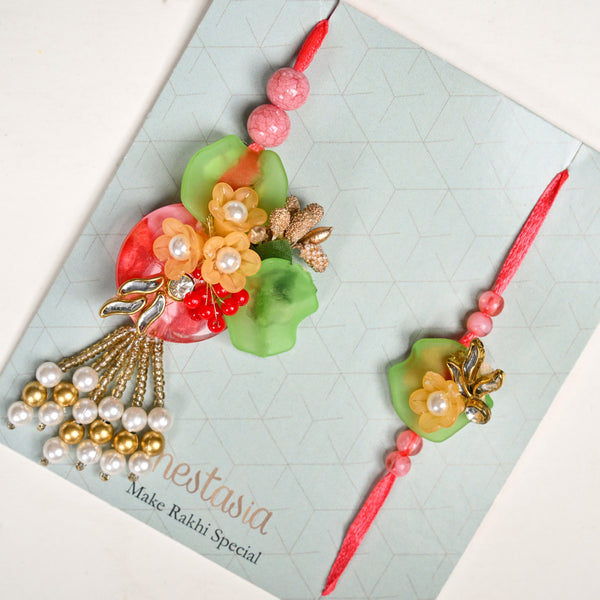 Floral Symphony Rakhi Lumba Set