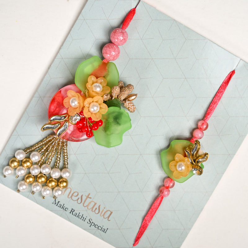 Floral Symphony Rakhi Lumba Set