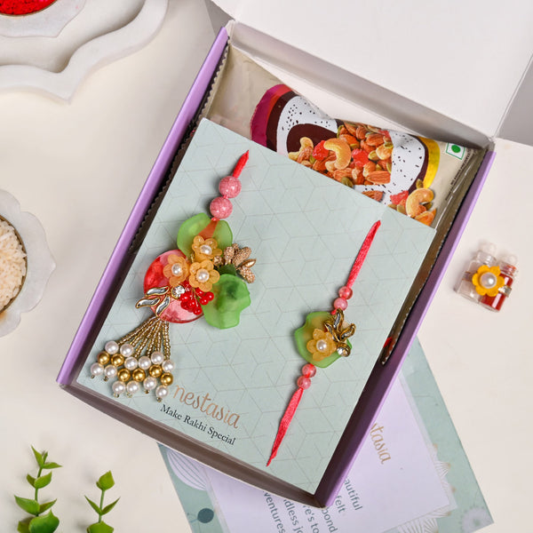 Floral Symphony Rakhi Lumba Set
