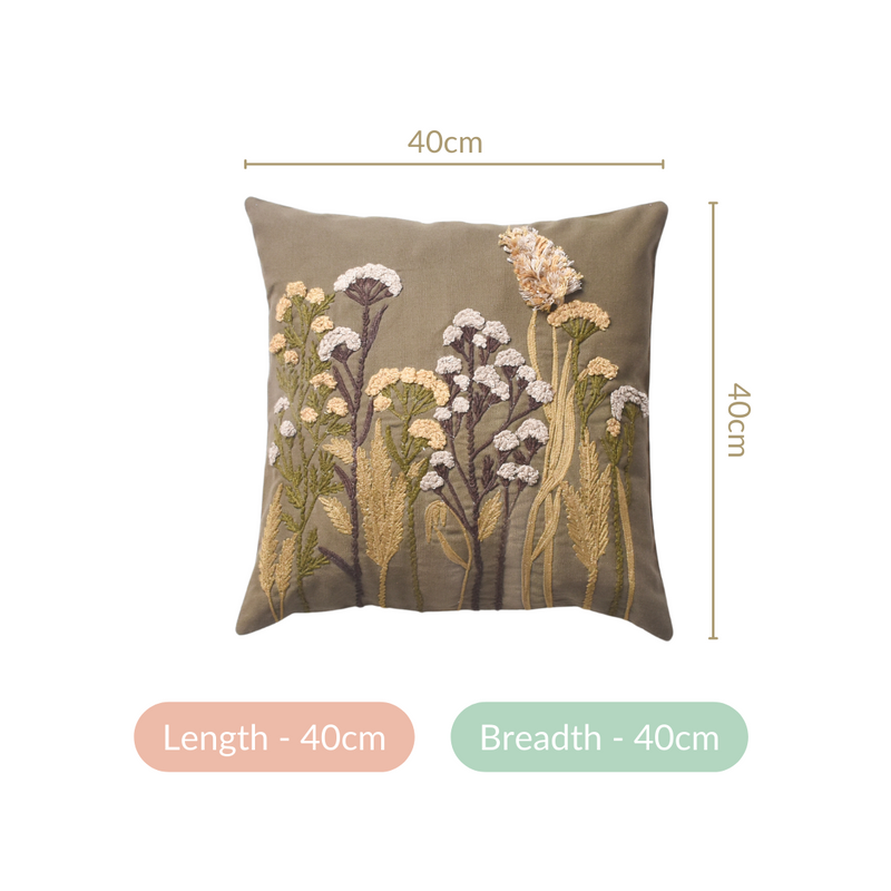 Floral Tapestry Cushion Case 15x15 Inch