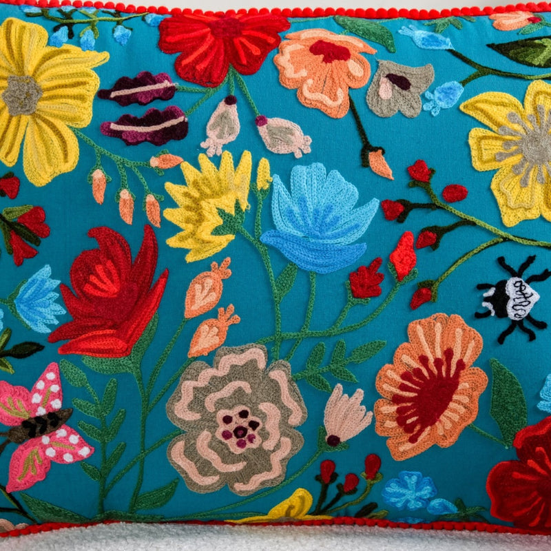 Floral Fiesta Cotton Cushion Cover 50x35cm