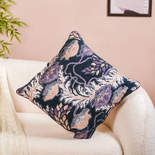 Pristine Floral Printed Cushion Cover Multicolour 15x15 Inch