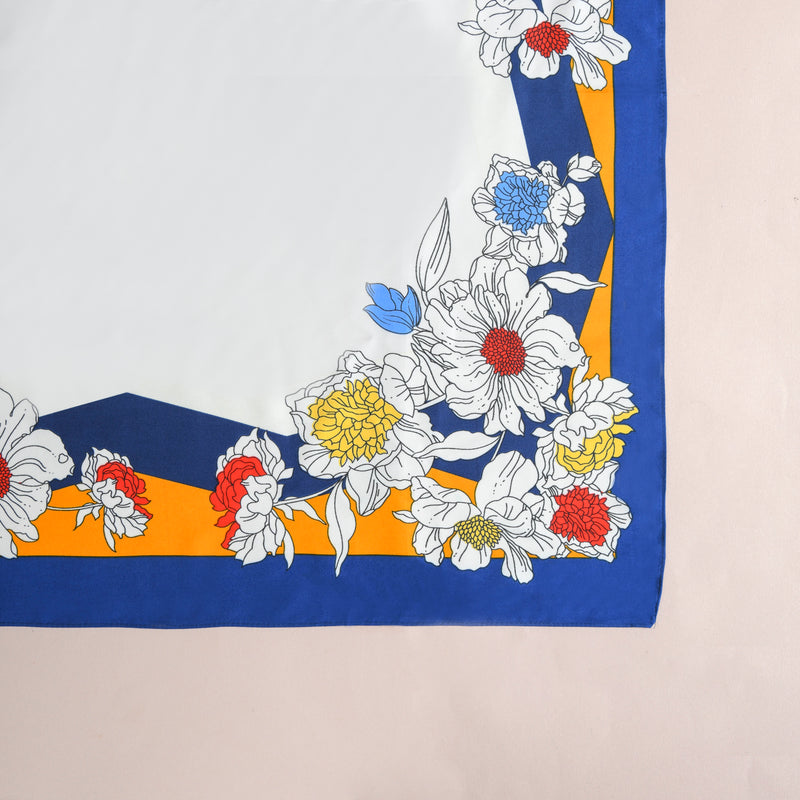Floral Print Square Scarf For Women
