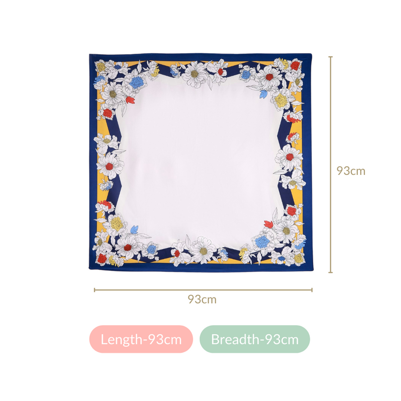 Floral Print Square Scarf For Women