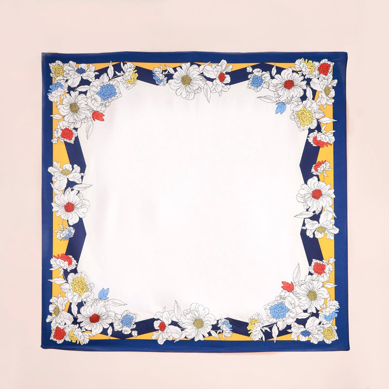 Floral Print Square Scarf For Women