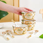 Floral Soup Bowl Set Of 4 With Spoons 370ml