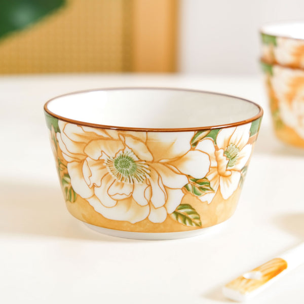 Floral Soup Bowl Set Of 4 With Spoons 370ml