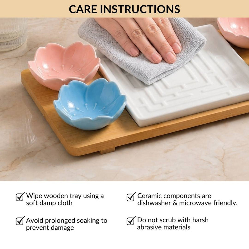 Sushi Serving Set With Plate Bowl Tray Chopsticks