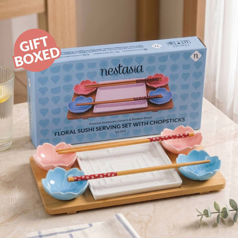 Sushi Serving Set With Plate Bowl Tray Chopsticks
