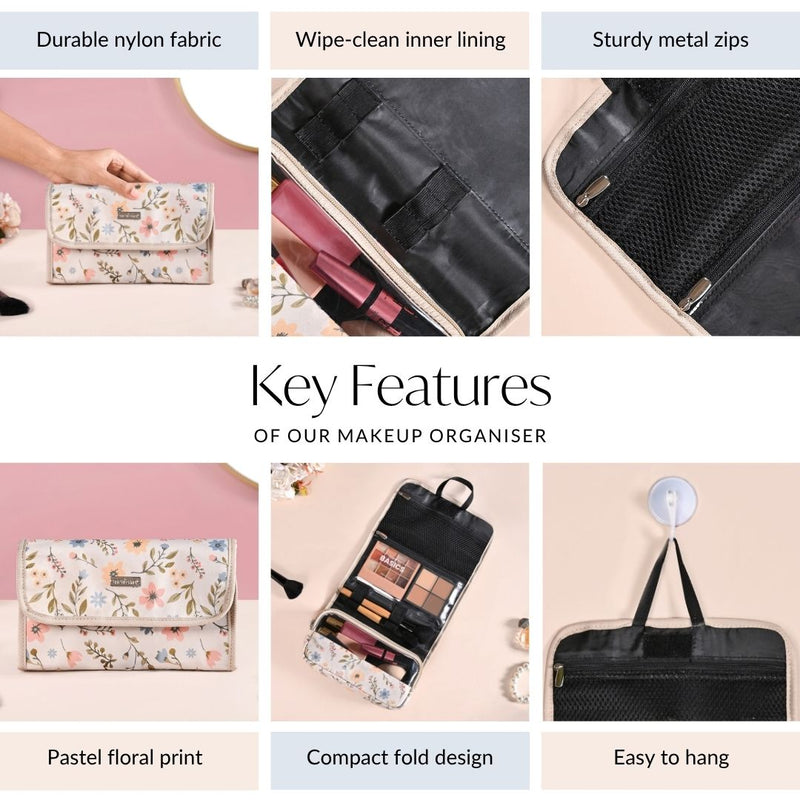 Floral Foldable Travel Toiletry Kit Bag