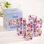 Garden Rose Printed Glass Tumbler Set Of 4 340ml