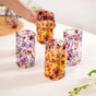 Garden Rose Printed Glass Tumbler Set Of 4 340ml