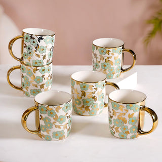 Pastel Flowers Ceramic Teacup Set of 6 280ml